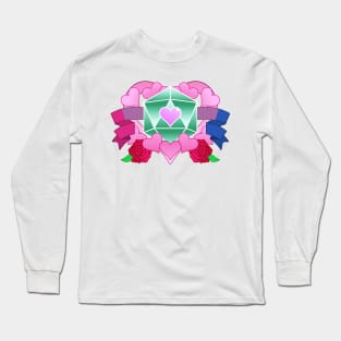 DiceHeart - Bi Banner, Green Dice Long Sleeve T-Shirt